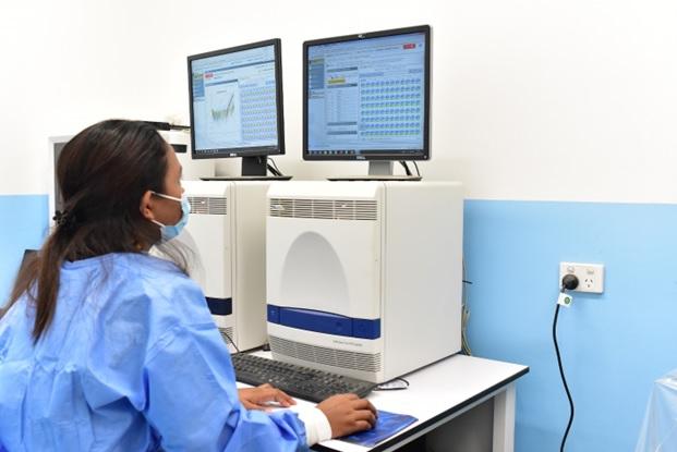 A laboratory technician at work at the National Health Laboratory. Photo: WHO Timor-Leste