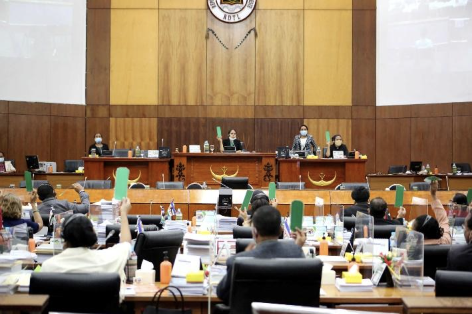 National Parliament voting to pass the Child and Youth in Danger Protection Law at plenary meeting