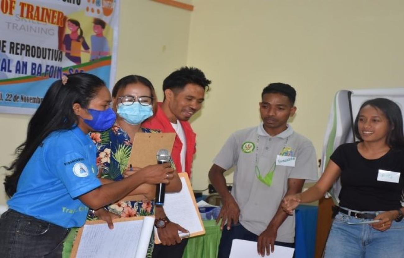 Youths participating in a healthy relationship training facilitated by UNFPA in Dili, Timor-Leste.