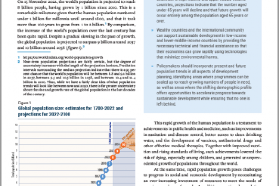 UN DESA Policy Brief No. 140: A World of 8 Billion