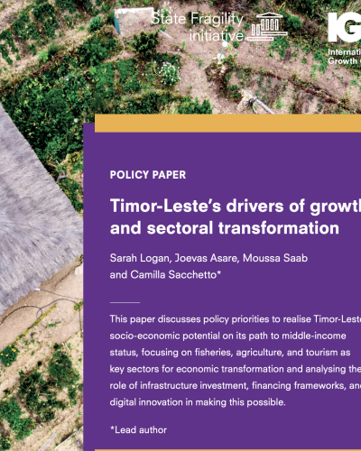 This policy paper discusses policy priorities to realise Timor-Leste’s socio-economic potential on its path to middle-income status, focusing on fisheries, agriculture, and tourism as key sectors for economic transformation and analysing the role of infrastructure investment, financing frameworks, and digital innovation in making this possible.