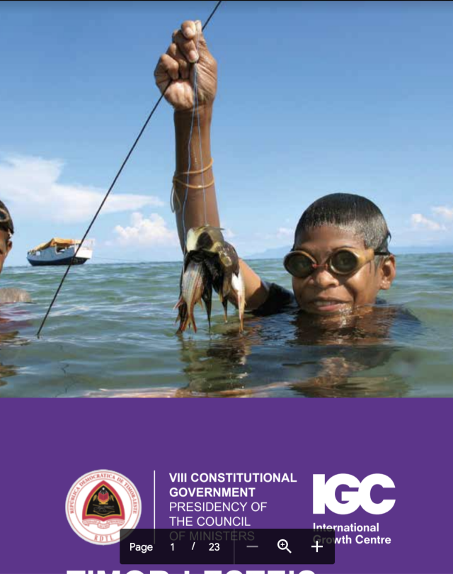 TIMOR-LESTE’S DRIVERS OF GROWTH AND SECTORAL TRANSFORMATION